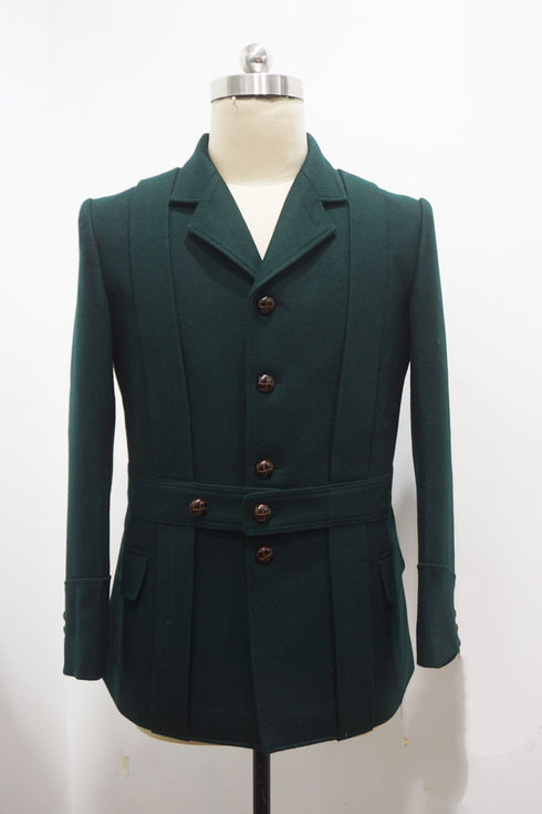 Gothic Green Wool Military-Inspired Dress Coat – Inspired by Men's Dress Coats for Winter Plus Size